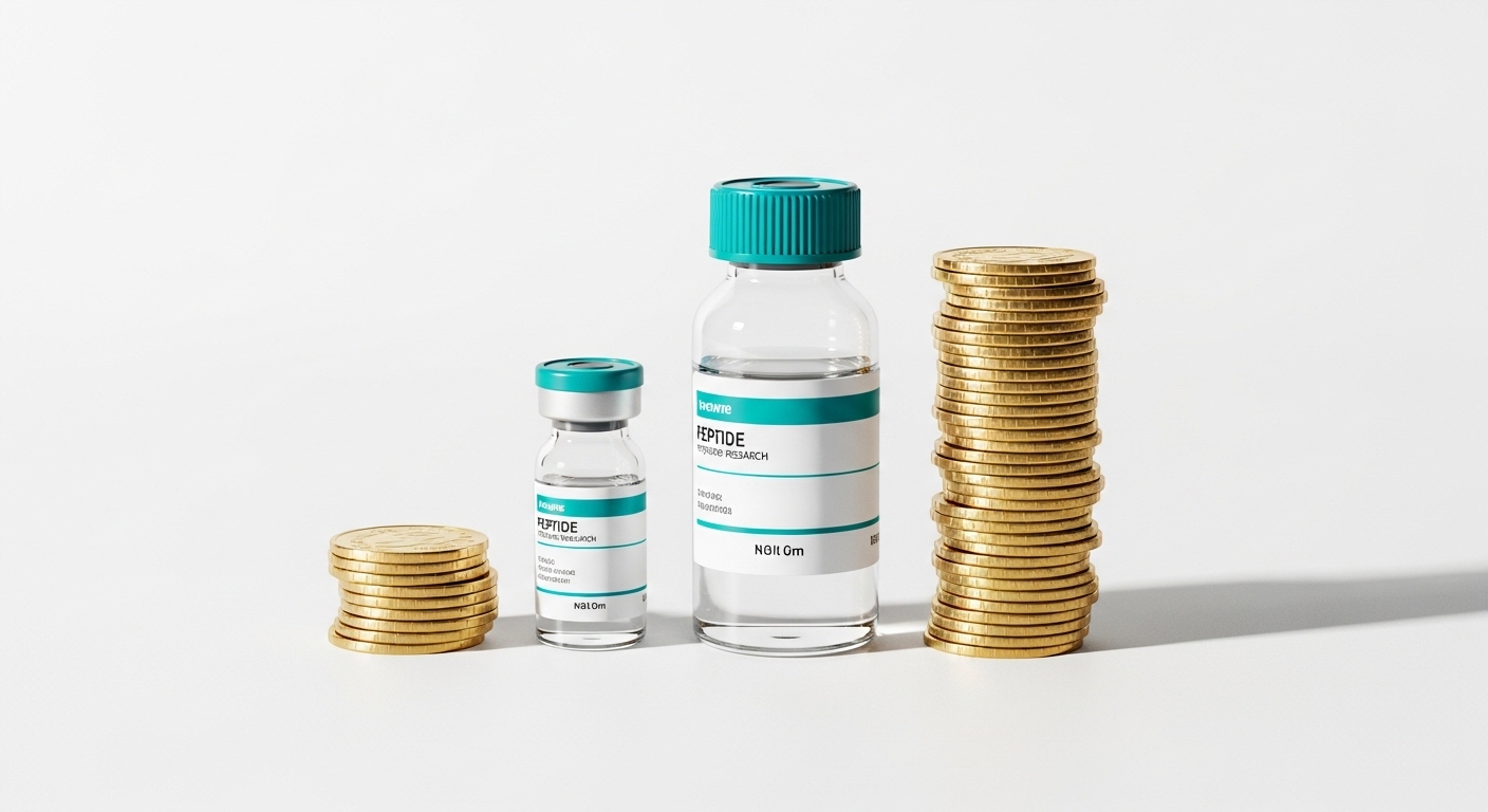 BPC-157 vs TB-500 monthly cost comparison infographic