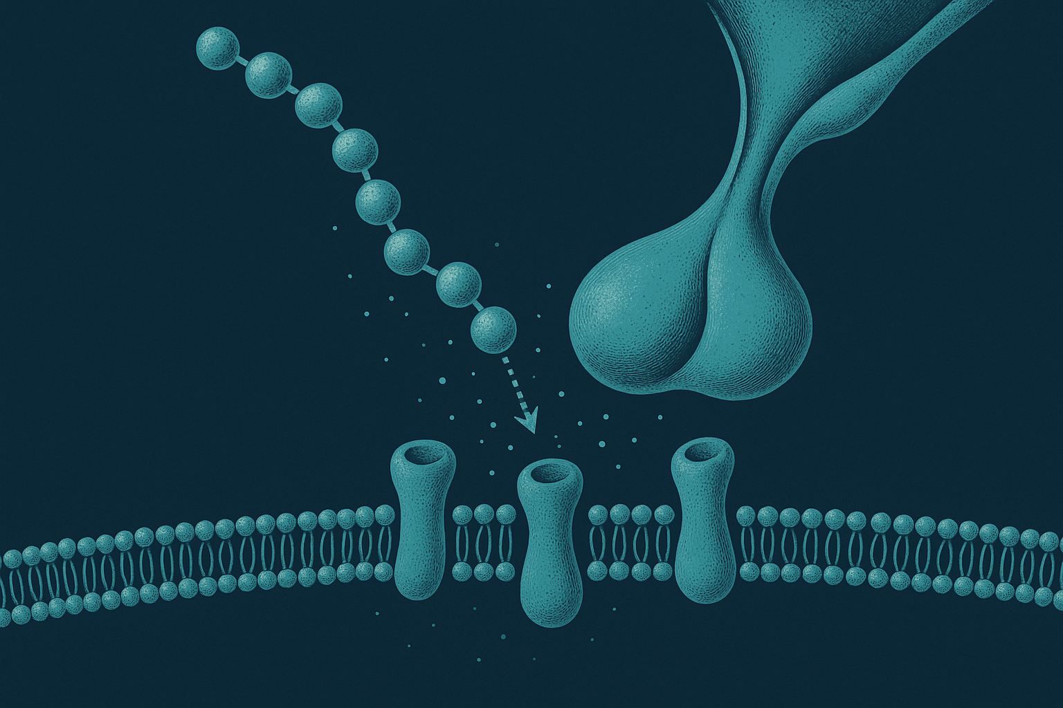 Ipamorelin side effects - peptide molecule interacting with pituitary gland receptors