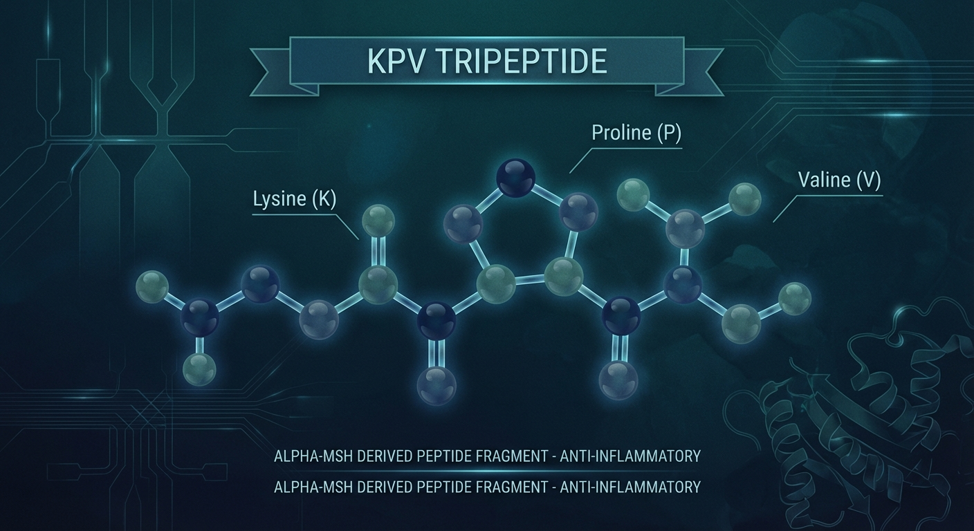 KPV peptide molecular structure showing lysine proline valine amino acid sequence