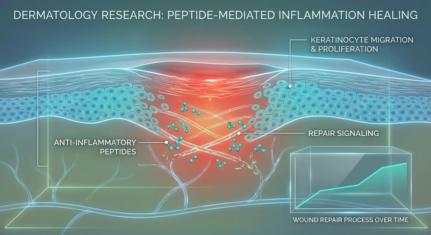 KPV peptide skin repair research showing anti-inflammatory effects on keratinocytes