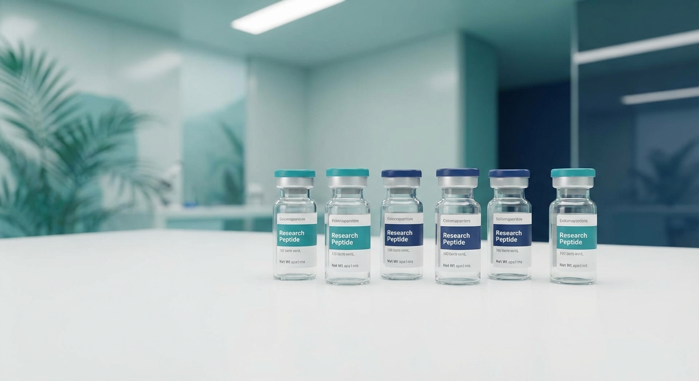 Pinnacle Peptide Labs review - research peptide vials in laboratory setting