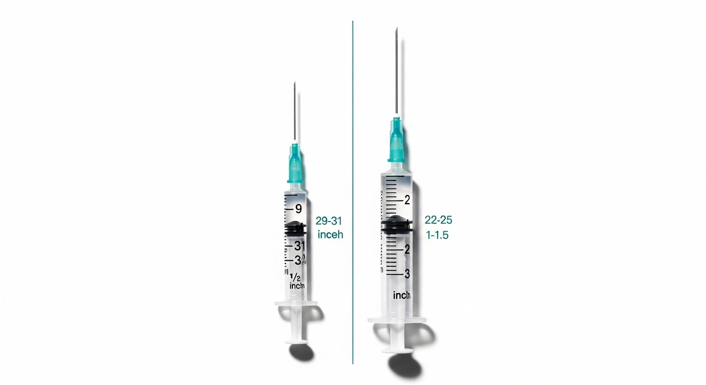Comparison of subcutaneous insulin syringe vs intramuscular needle for peptide injection