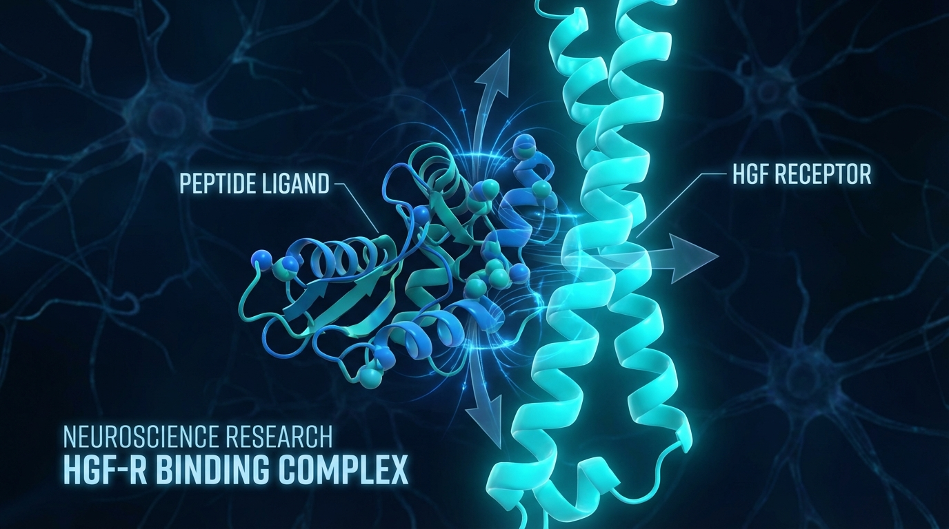 dihexa peptide molecular structure and HGF c-Met signaling diagram