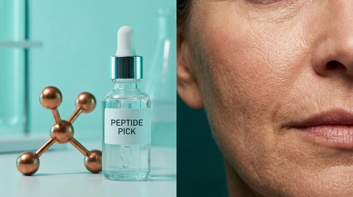 copper peptide serum research for skin elasticity and loose skin