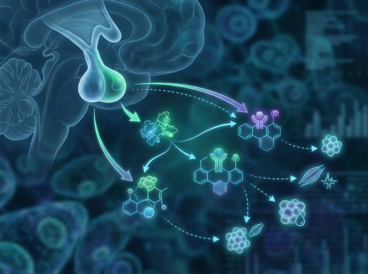 CJC-1295 and ipamorelin benefits hormone pathway illustration