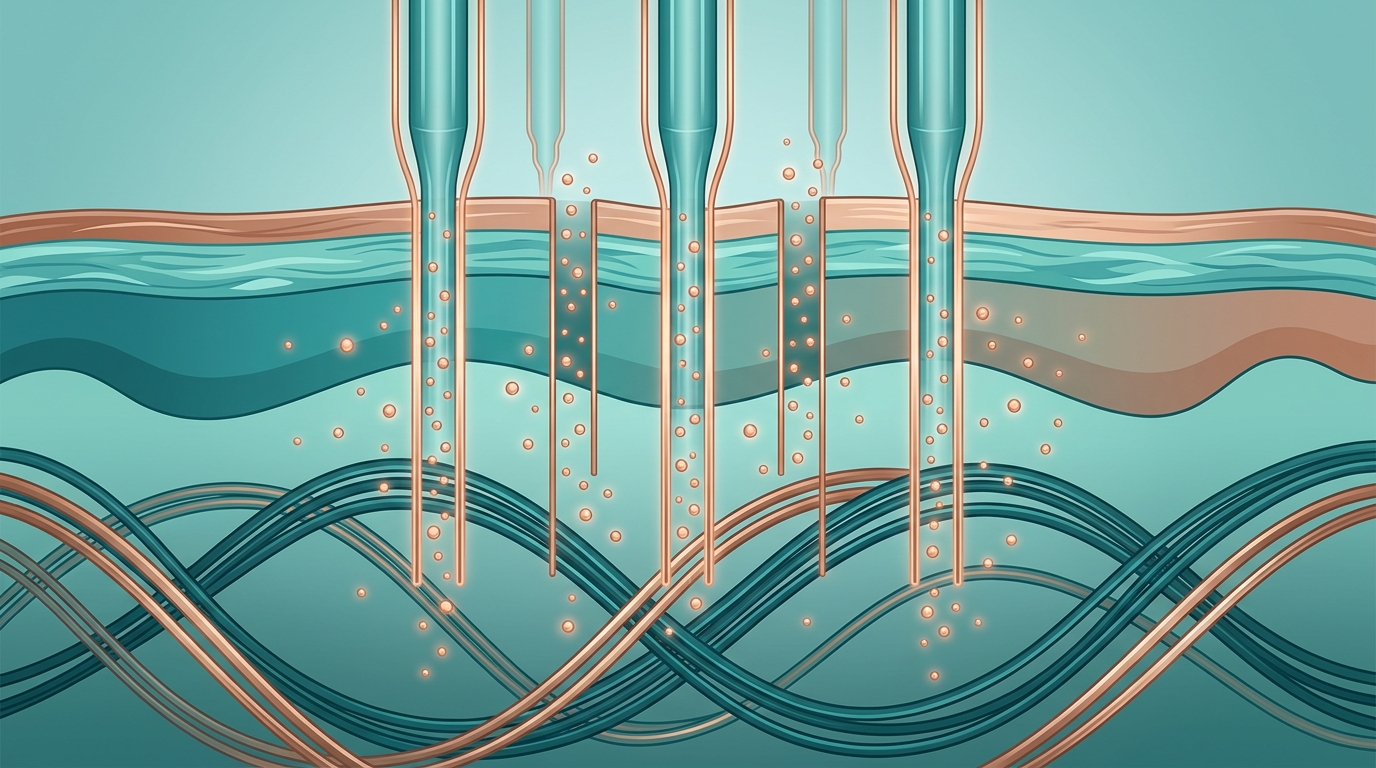 Microneedling channels increasing topical copper peptide delivery