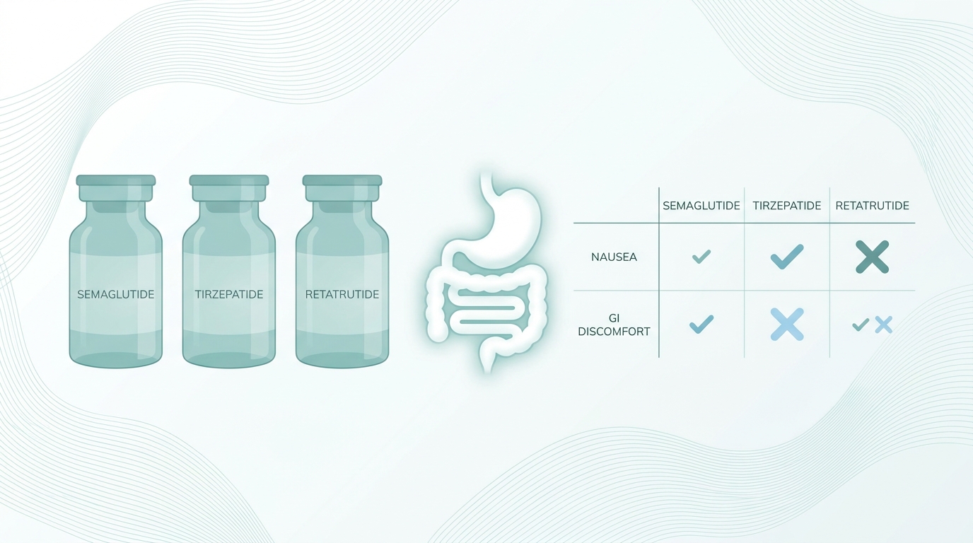 Best GLP-1 peptide for minimal side effects comparison chart