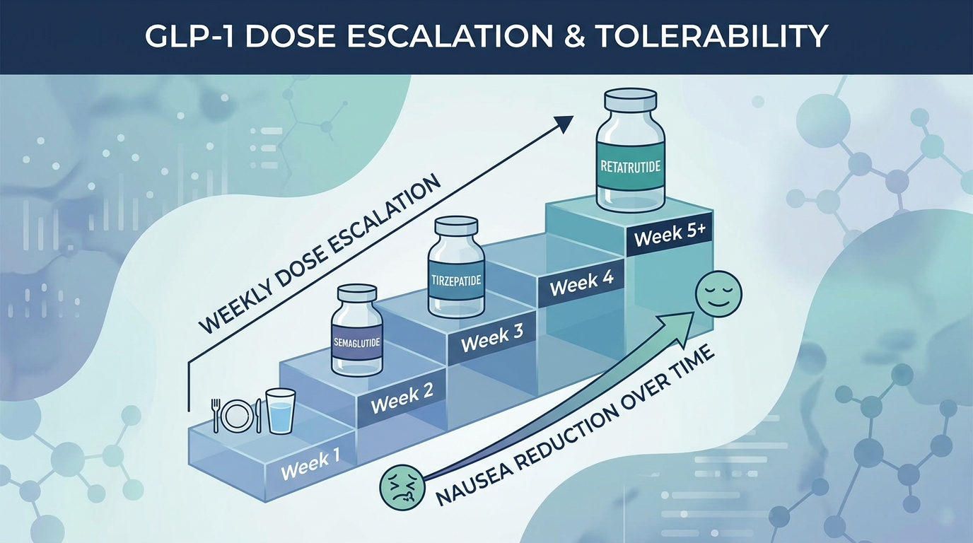 tirzepatide versus semaglutide nausea rates best GLP-1 peptide for minimal side effects