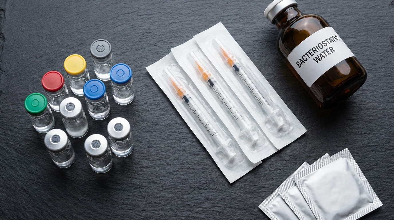 peptide reconstitution supplies bacteriostatic water syringes vials