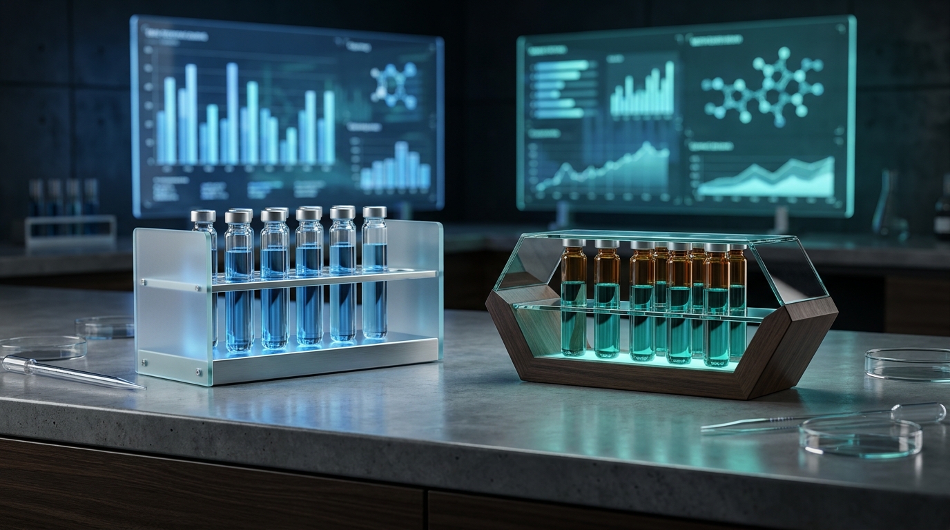 Pinnacle Peptide Labs vs Ascension Peptides comparison dashboard for research buyers