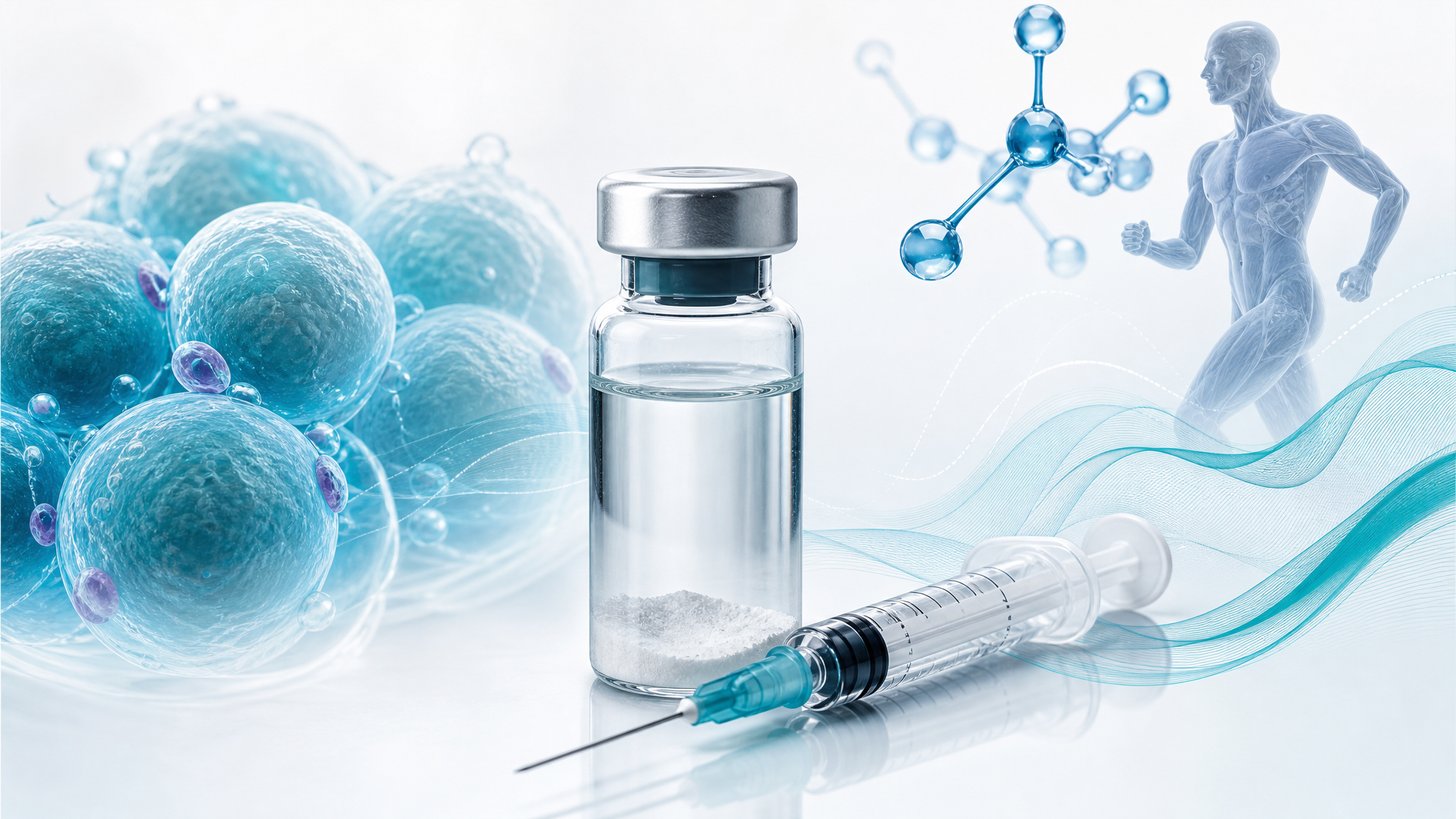 AOD-9604 dosage guide peptide vial and syringe research illustration