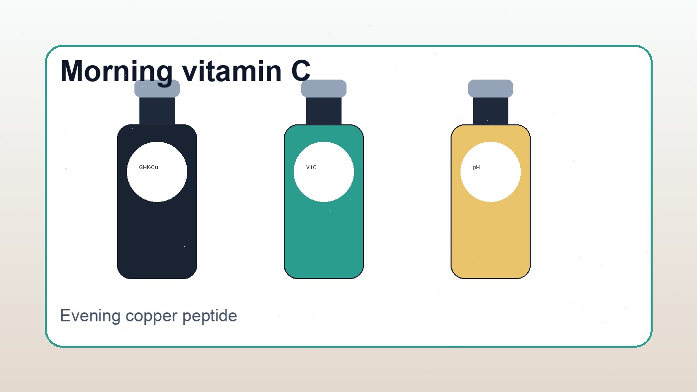 can you use copper peptides with vitamin c morning and night routine chart