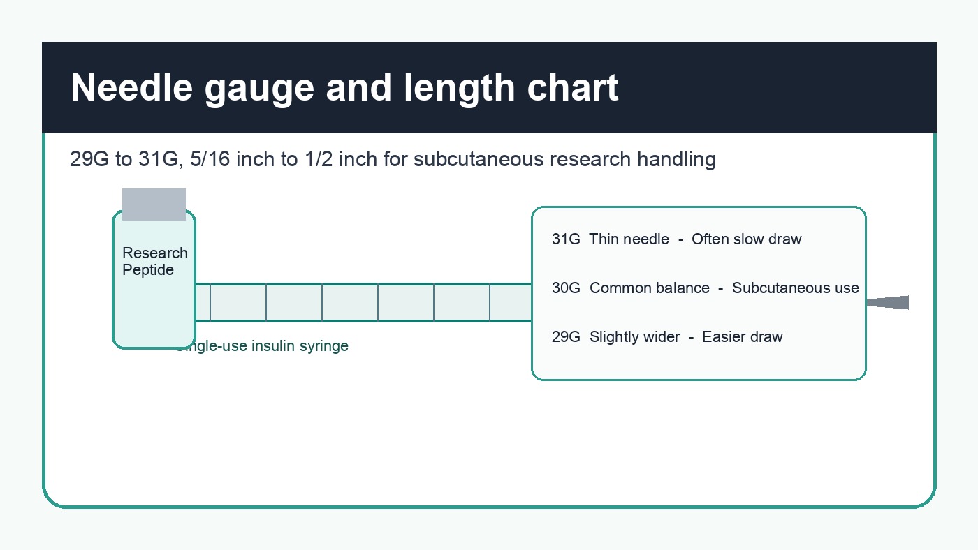 best gauge needle for peptide injections 29G 30G 31G chart