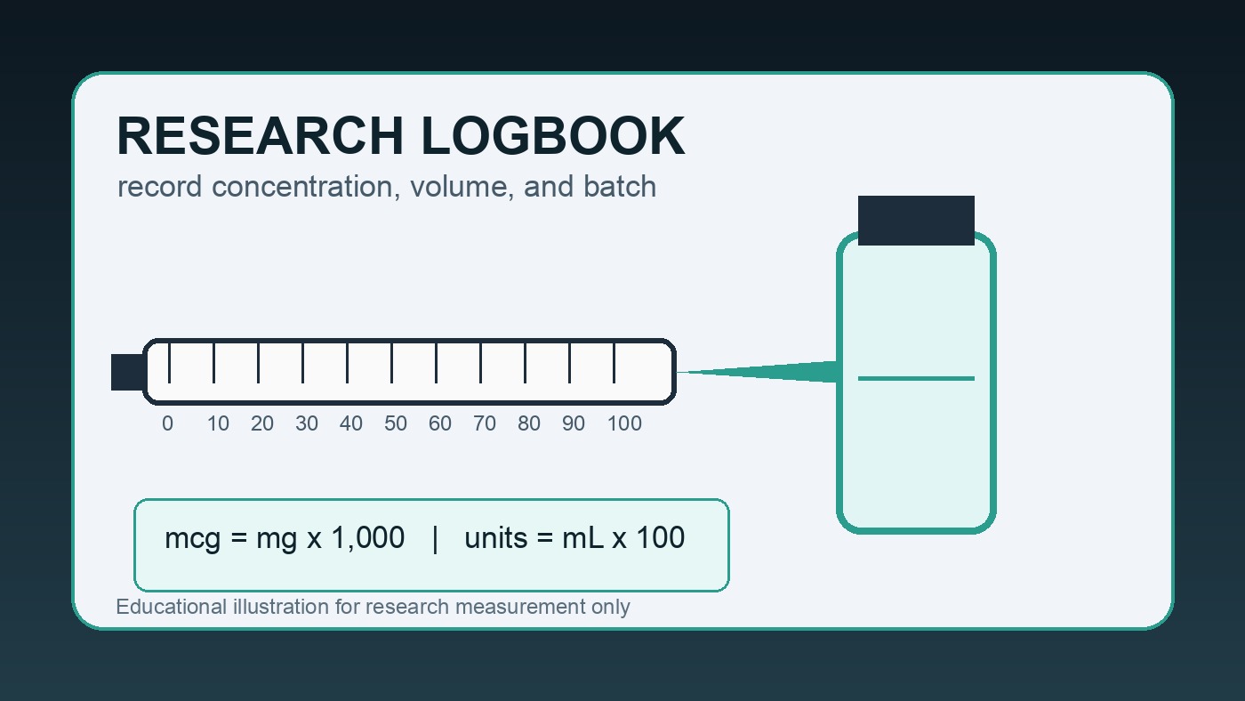 how to measure peptides in mcg research logbook