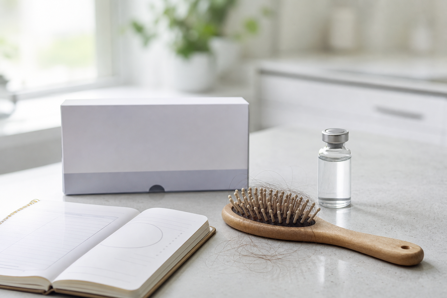 semaglutide hair loss GLP-1 research desk image