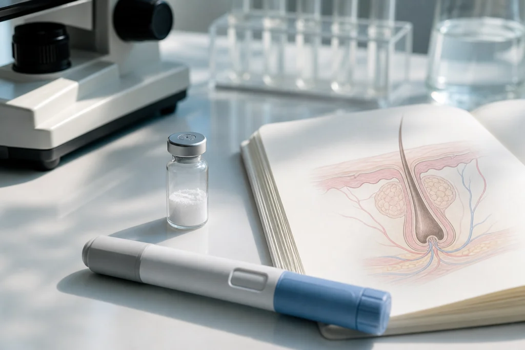 tirzepatide hair loss research lab image